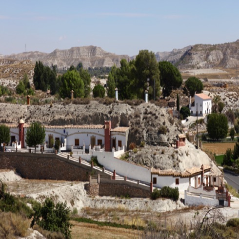 View of cave houses