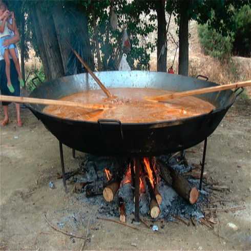 A village Paella party at Fiesta time A village Paella party at Fiesta time